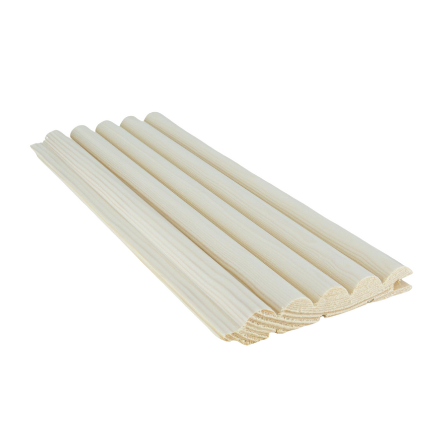 Sormipaneeli 15x95x2380, Mänty, Valkolakattu, Päätypontattu